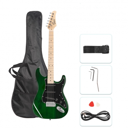 Electric Guitars for Beginner Starter Glarry GST Stylish Electric Guitar Kit with Black Pickguard Orange 