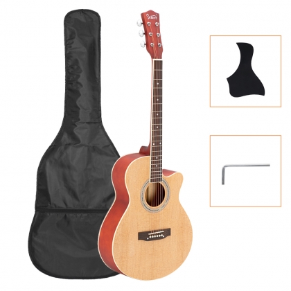 Sunset 4 Colors 41 Inch Cutaway Folk Acoustic Guitar with Bag for Beginner GLARRY 