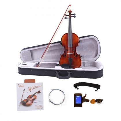 smuk Folkeskole sokker Glarry GV201 Antiqued Bright Solid Wood Violin 3/4 4/4 - Glarrymusic