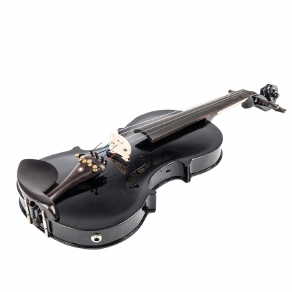 Glarry GV102 Acoustic EQ Electric Solid Wood Violin 4/4 Black 