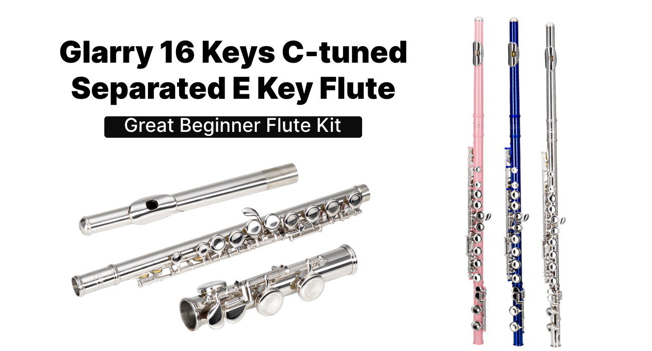 BORNMIO Glarry 16 Keys C Cupronickel Flute Closed Hole Separated E Key for Student Beginners Pink 