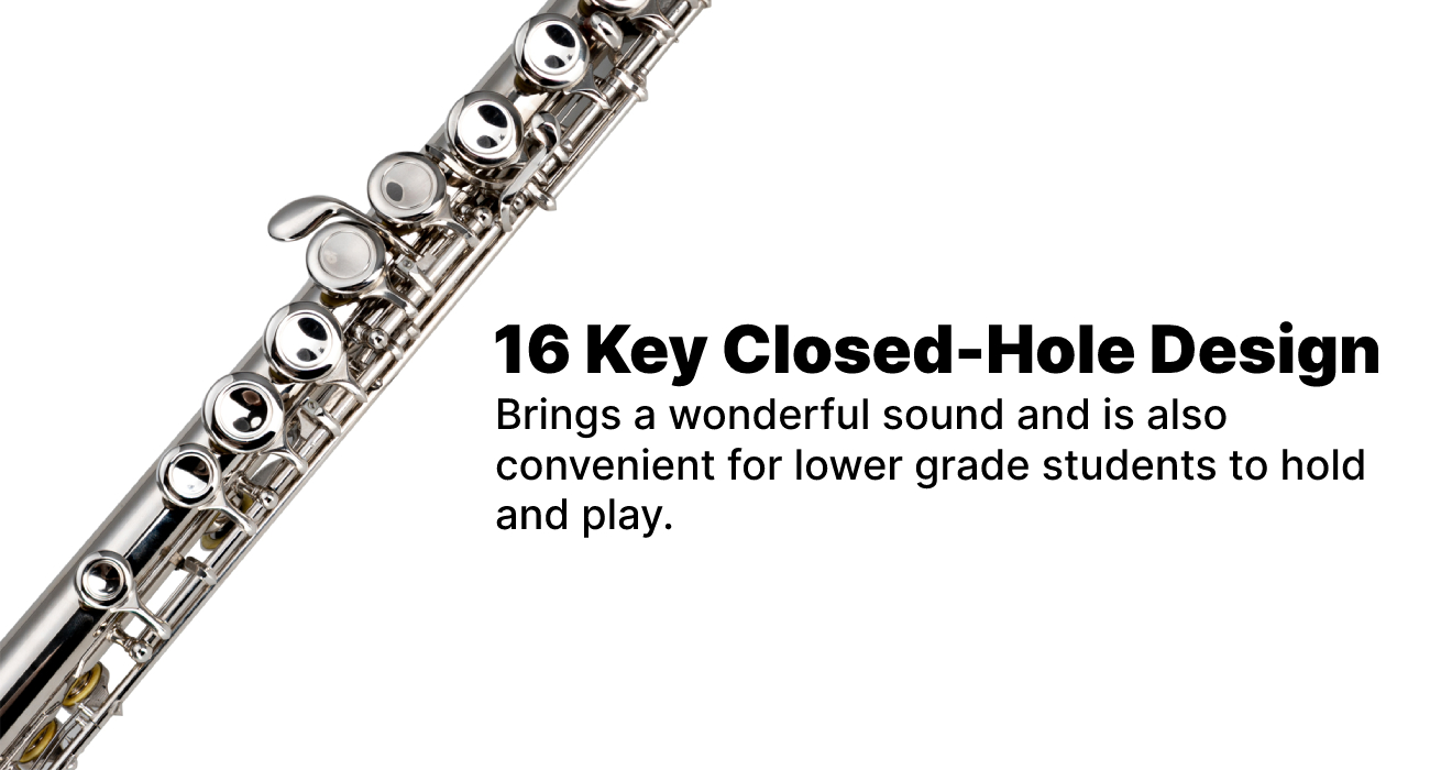 Glarry 16 Keys C Cupronickel Flute Closed Hole Separated E Key Silver Pink  Blue - Glarrymusic