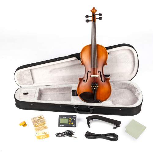 Glarry GV102 Acoustic EQ Electric Solid Wood Violin 4/4 Black 
