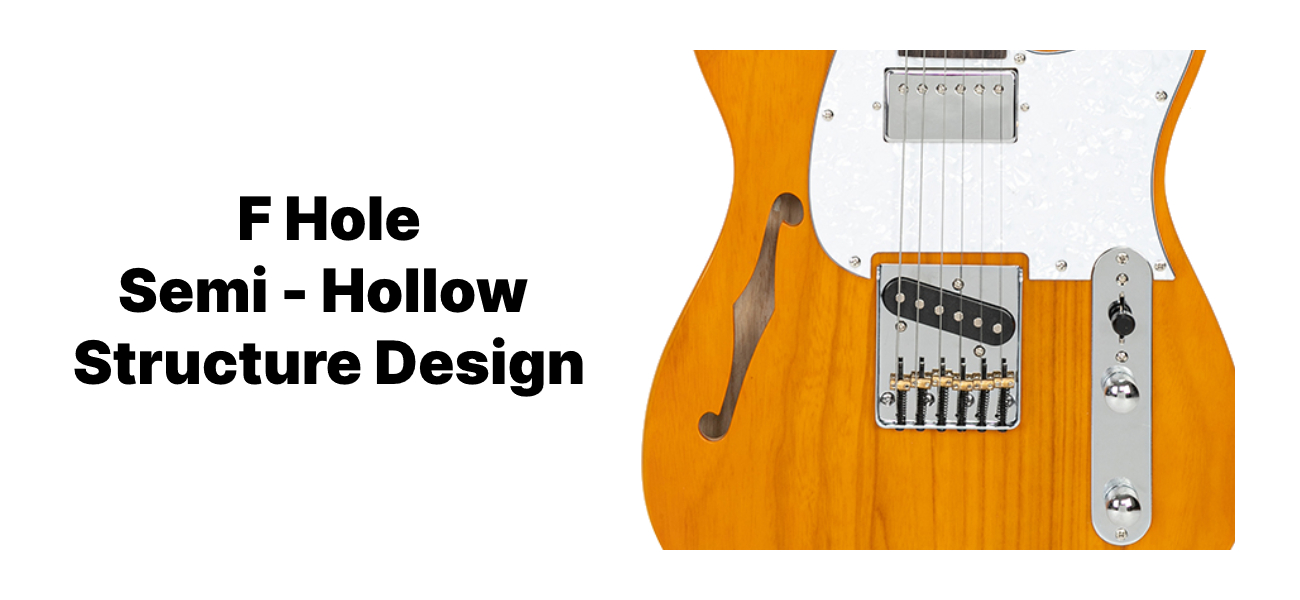 Glarry GTL Semi-Hollow Electric Guitar F Hole HS Pickups w/20W 